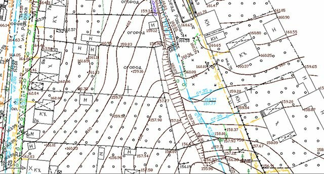 Фрагмент топографической съемки участка. Неспециалисту разобраться трудно