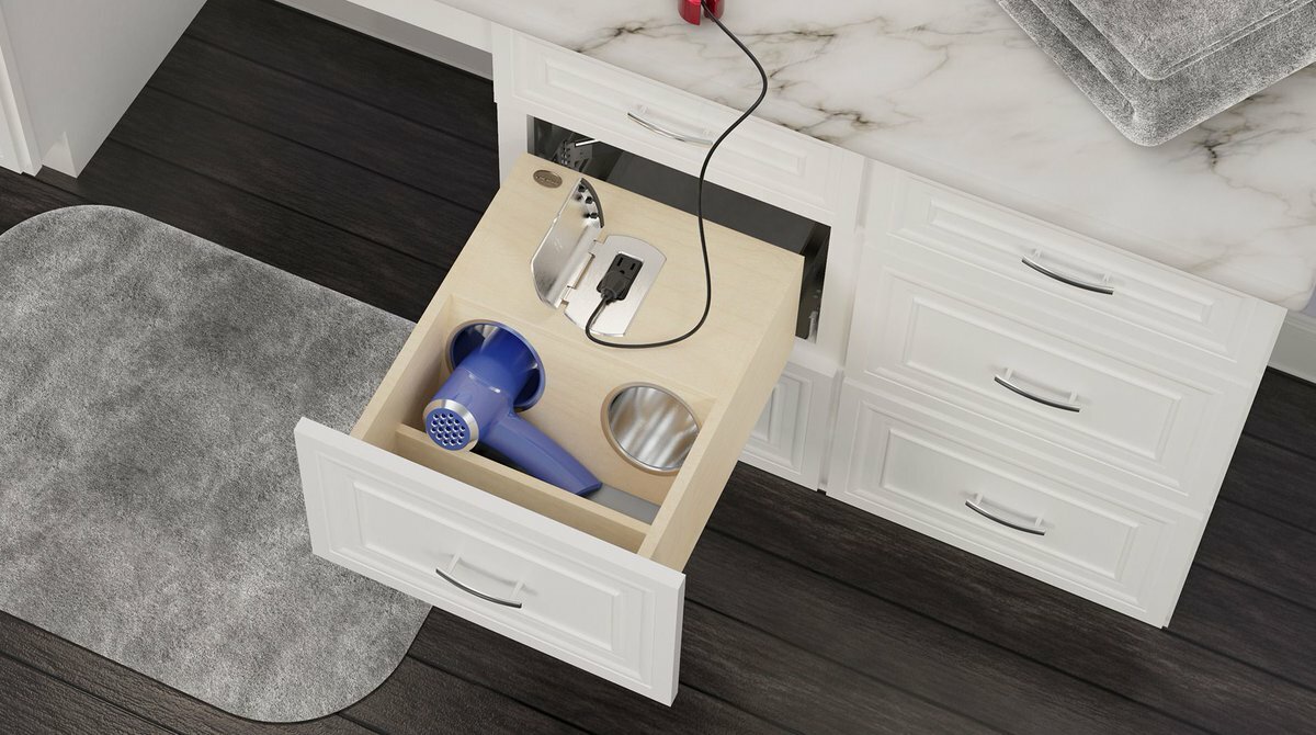 Electrical Outlet in Vanity Drawer