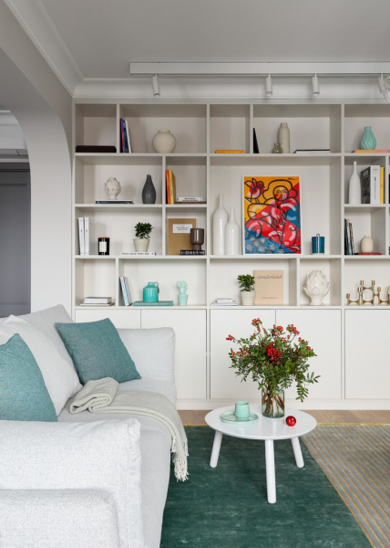 Квартира 94 м² в синих тонах в Санкт-Петербурге