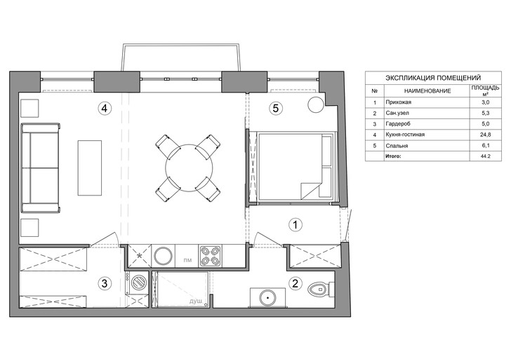 Московские джунгли: квартира 45 м²