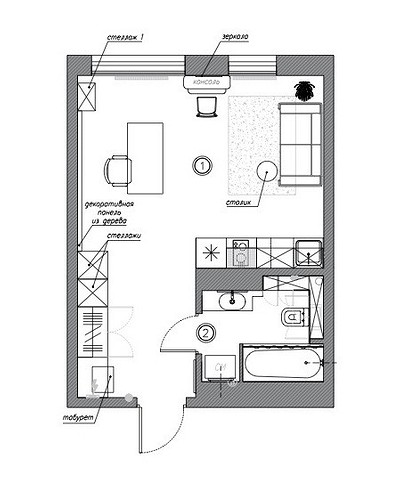 Студия мечты: маленькая квартира 29 кв. м для графического дизайнера и блогера