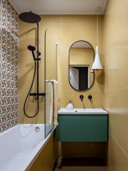 Акцентная стена в ванной: 6 потрясающих примеров от дизайнеров