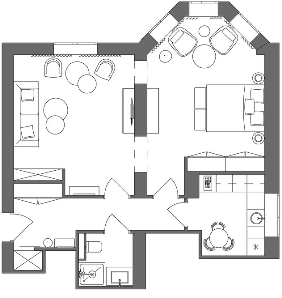 Дизайн двухкомнатной квартиры: 13 планировок «до-после» и 4 подходящих стиля (137 фото)