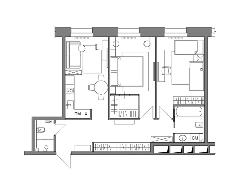 Дизайн двухкомнатной квартиры: 13 планировок «до-после» и 4 подходящих стиля (137 фото)