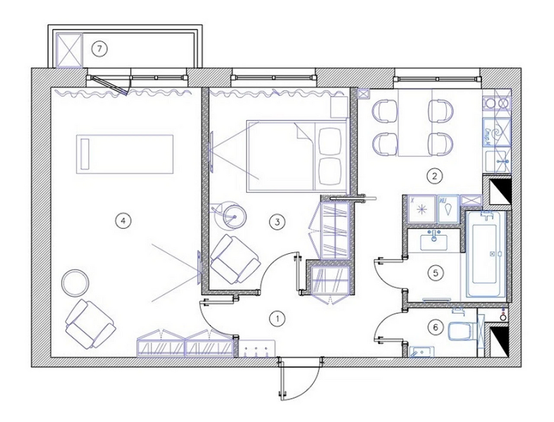 Дизайн двухкомнатной квартиры: 13 планировок «до-после» и 4 подходящих стиля (137 фото)