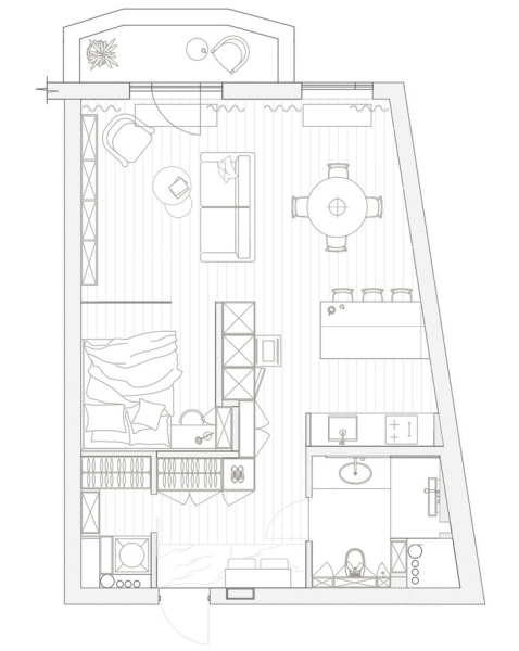 Воздушная квартира 53 м² в Санкт-Петербурге
