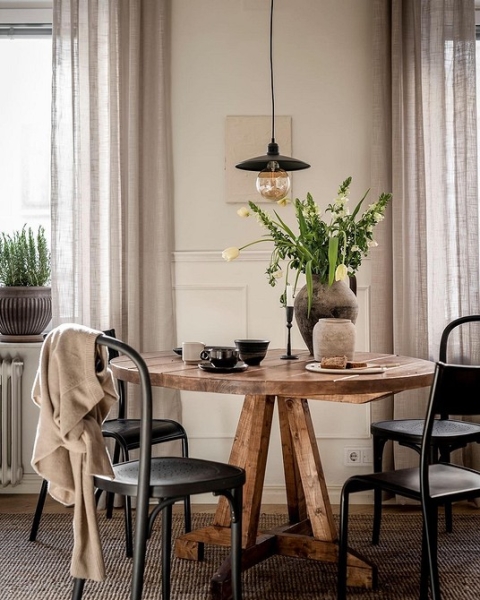 Круглый стол в интерьере: советы по выбору и 77 красивых фото в интерьере