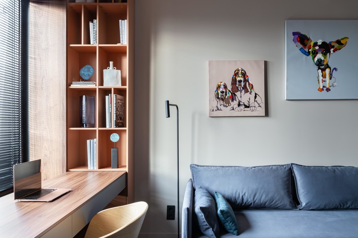 Квартира 93 м² в природных тонах в Москве