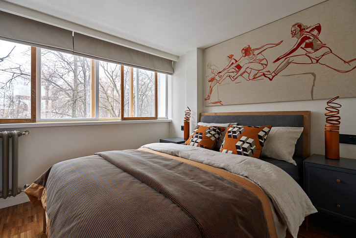 Квартира-ячейка 35 м² с мотивами авангарда в доме Наркомфина