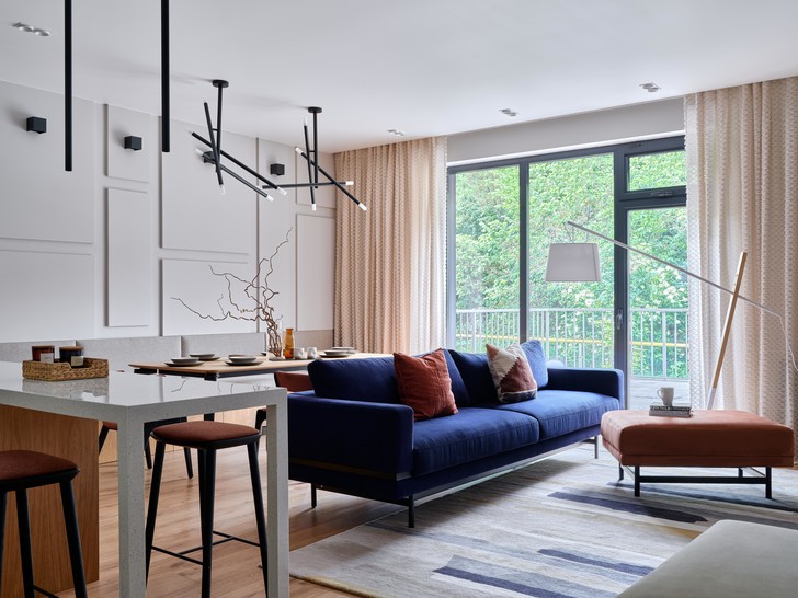 Квартира в Алма-Ате 180 м² с красивой мягкой зоной на кухне