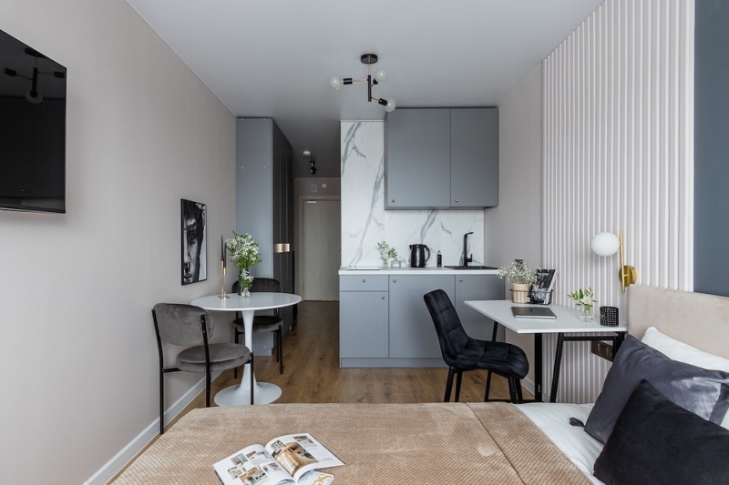 5 маленьких студий от дизайнеров, в которых поместилась кровать