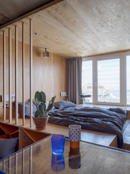 5 маленьких студий от дизайнеров, в которых поместилась кровать