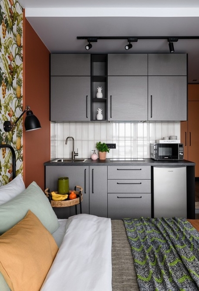 5 маленьких студий от дизайнеров, в которых поместилась кровать