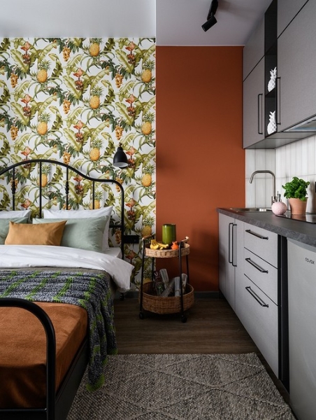 5 маленьких студий от дизайнеров, в которых поместилась кровать