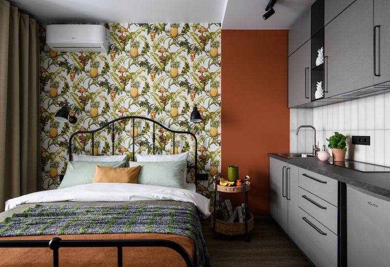 5 маленьких студий от дизайнеров, в которых поместилась кровать