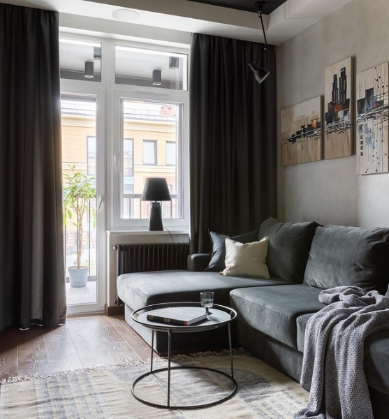 Черные шторы: как использовать в интерьере (70 фото)