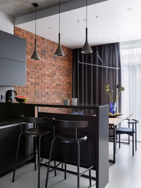 Черные шторы: как использовать в интерьере (70 фото)