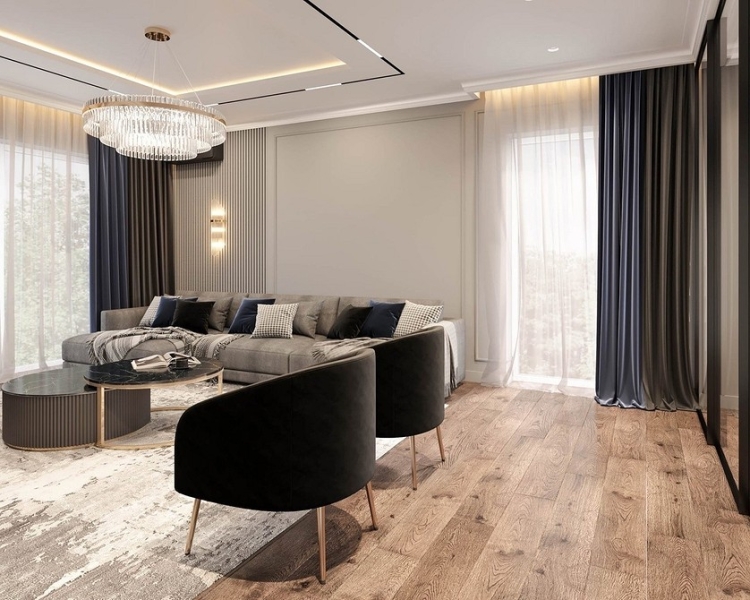 Черные шторы: как использовать в интерьере (70 фото)