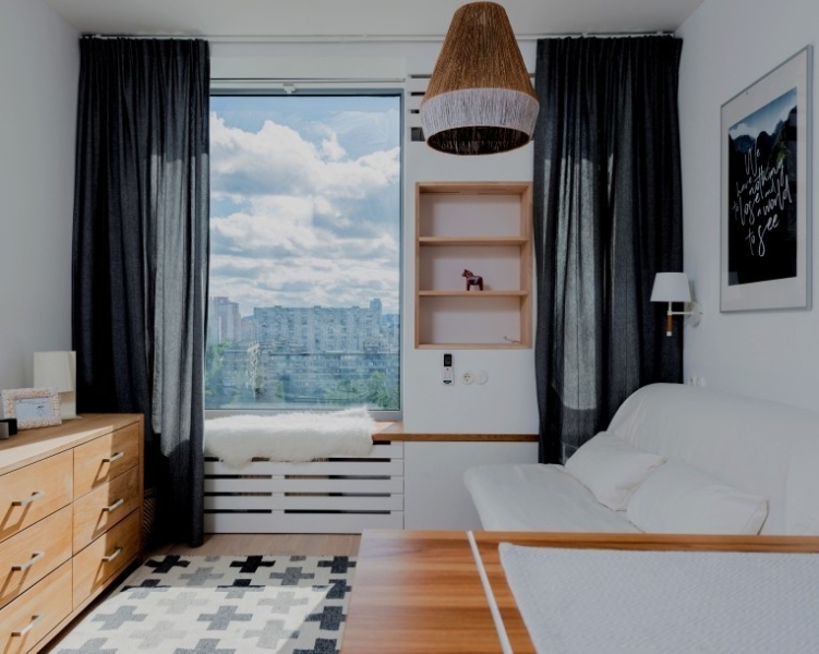 Черные шторы: как использовать в интерьере (70 фото)