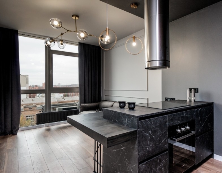 Черные шторы: как использовать в интерьере (70 фото)