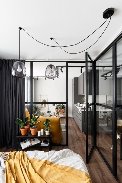 Черные шторы: как использовать в интерьере (70 фото)