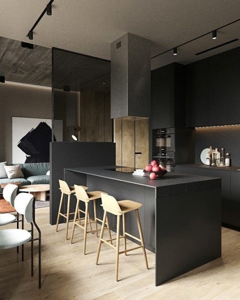 Черный интерьер: с чем сочетать и как использовать сложный цвет в разных комнатах (67 фото)