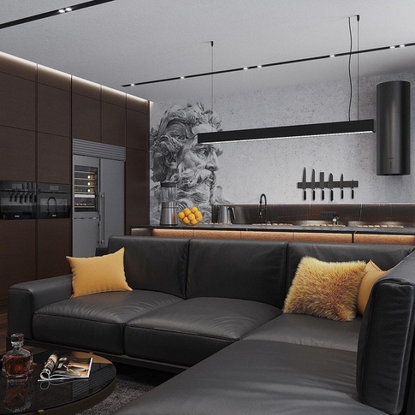 Черный интерьер: с чем сочетать и как использовать сложный цвет в разных комнатах (67 фото)