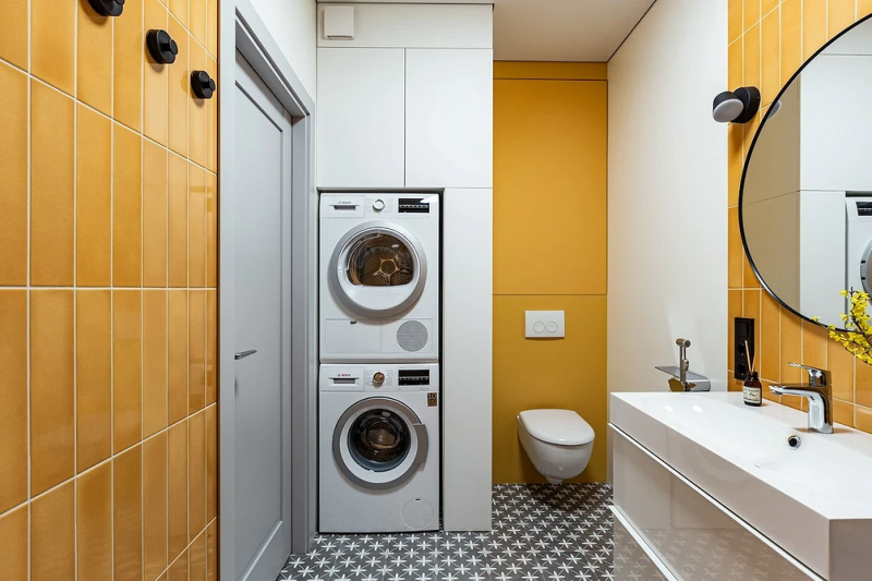 Как уместить все в дизайне ванной: туалет, стиральную машину, ванну или душ? Реальные планировки и 83 фото