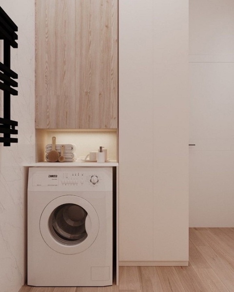 Как уместить все в дизайне ванной: туалет, стиральную машину, ванну или душ? Реальные планировки и 83 фото