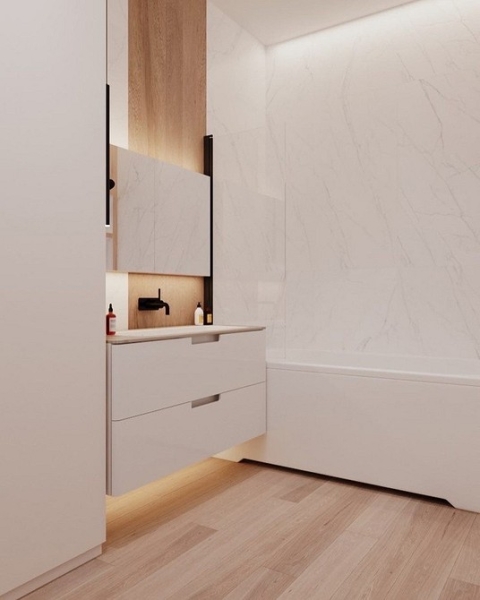 Как уместить все в дизайне ванной: туалет, стиральную машину, ванну или душ? Реальные планировки и 83 фото