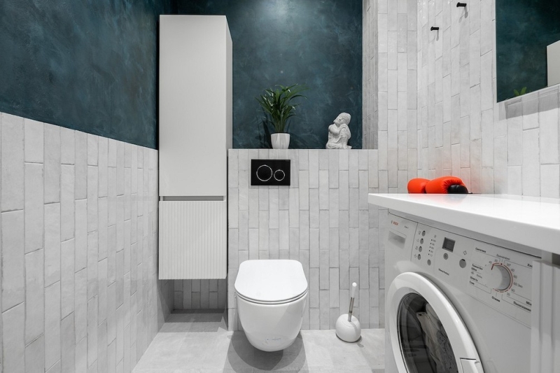Как уместить все в дизайне ванной: туалет, стиральную машину, ванну или душ? Реальные планировки и 83 фото