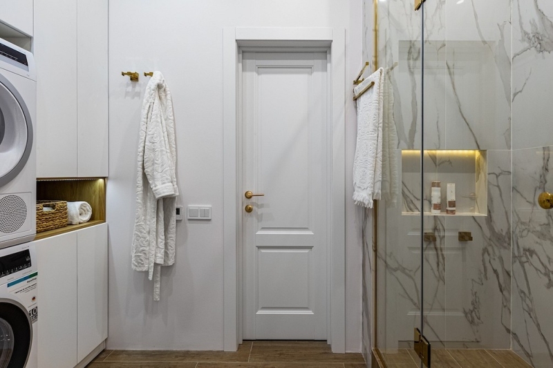 Как уместить все в дизайне ванной: туалет, стиральную машину, ванну или душ? Реальные планировки и 83 фото