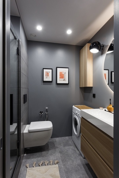 Как уместить все в дизайне ванной: туалет, стиральную машину, ванну или душ? Реальные планировки и 83 фото