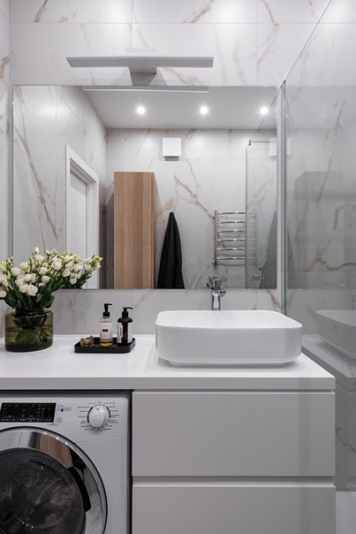 Как уместить все в дизайне ванной: туалет, стиральную машину, ванну или душ? Реальные планировки и 83 фото