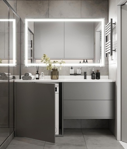 Как уместить все в дизайне ванной: туалет, стиральную машину, ванну или душ? Реальные планировки и 83 фото