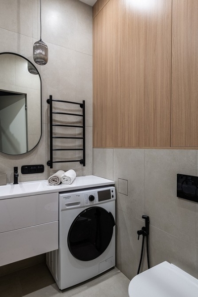 Как уместить все в дизайне ванной: туалет, стиральную машину, ванну или душ? Реальные планировки и 83 фото