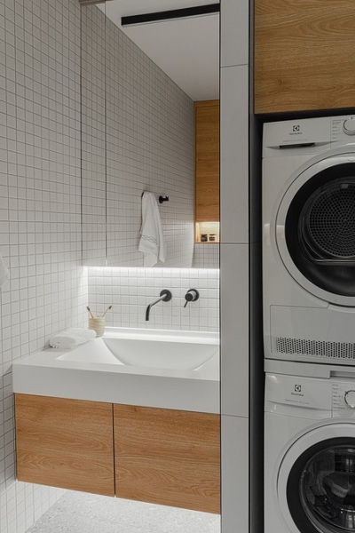 Как уместить все в дизайне ванной: туалет, стиральную машину, ванну или душ? Реальные планировки и 83 фото