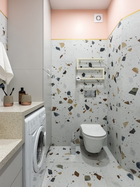 Как уместить все в дизайне ванной: туалет, стиральную машину, ванну или душ? Реальные планировки и 83 фото