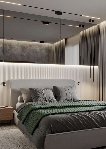 Серая спальня: советы по подбору палитры и 70 фото для вдохновения