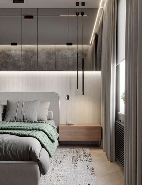 Серая спальня: советы по подбору палитры и 70 фото для вдохновения