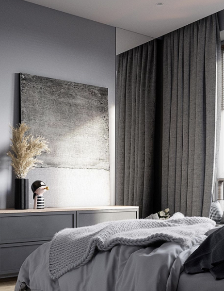 Серая спальня: советы по подбору палитры и 70 фото для вдохновения
