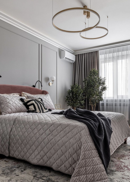Серая спальня: советы по подбору палитры и 70 фото для вдохновения
