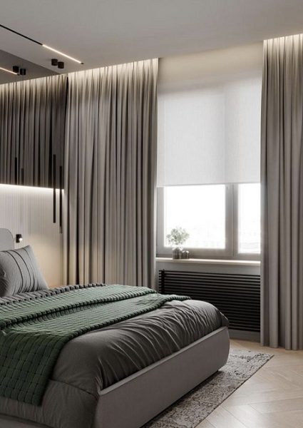 Серая спальня: советы по подбору палитры и 70 фото для вдохновения