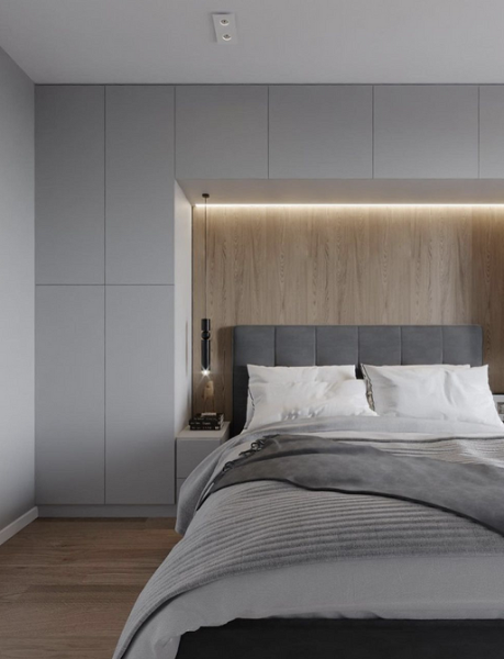 Серая спальня: советы по подбору палитры и 70 фото для вдохновения