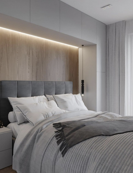Серая спальня: советы по подбору палитры и 70 фото для вдохновения