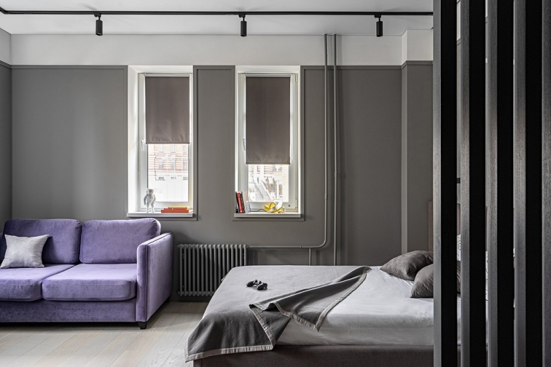 Серый и розовый: современная квартира в красивых оттенках для женщины и взрослого сына