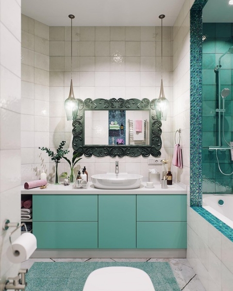 Бирюзовый интерьер: 9 лучших сочетаний с другими цветами и 115 фотопримеров