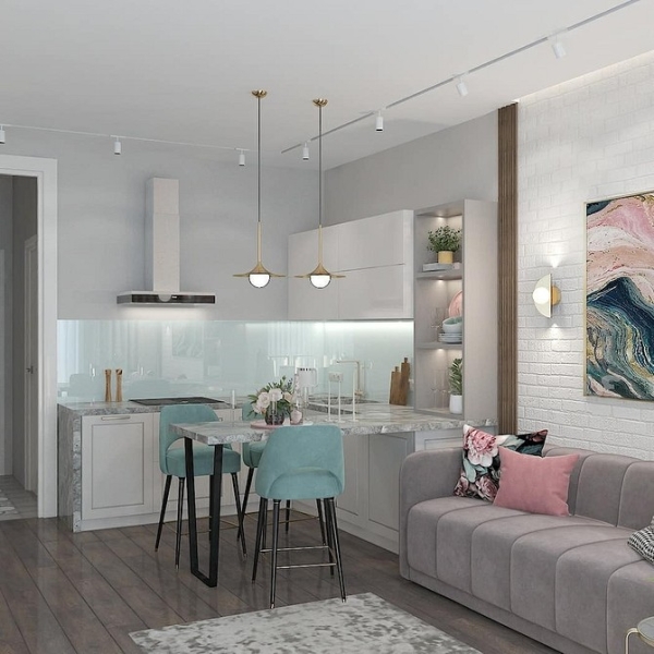 Бирюзовый интерьер: 9 лучших сочетаний с другими цветами и 115 фотопримеров