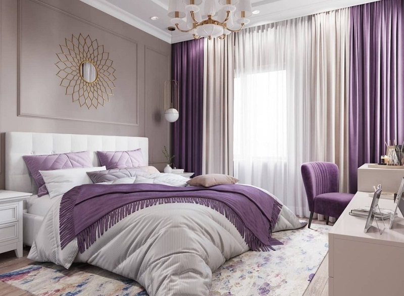 Фиолетовый в интерьере: 6 лучших сочетаний с другими цветами и 80 фотопримеров