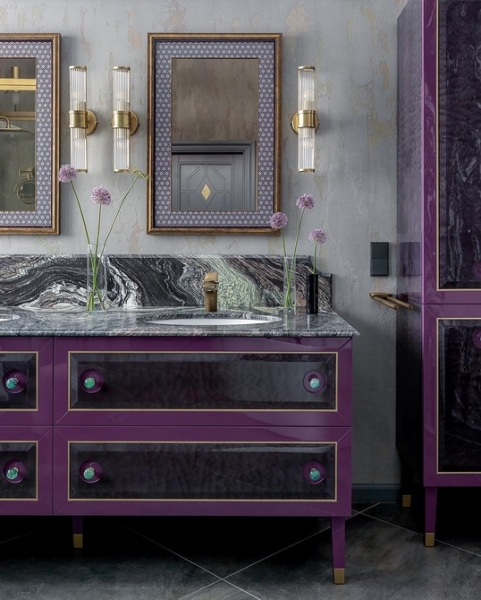 Фиолетовый в интерьере: 6 лучших сочетаний с другими цветами и 80 фотопримеров